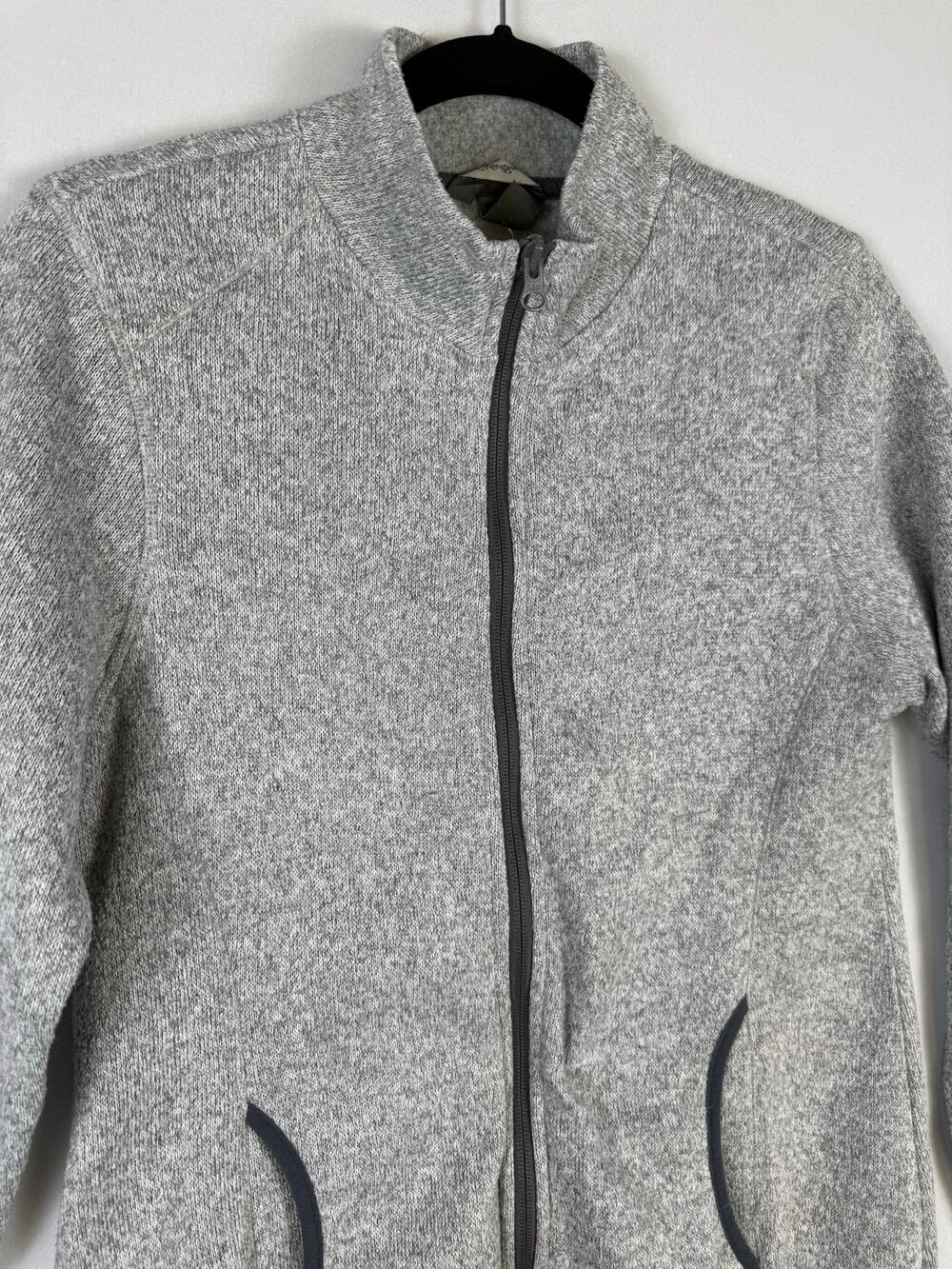 Eddie Bauer Women’s M Gray Heather Sweater Fleece Full Zip Jacket Outdoor